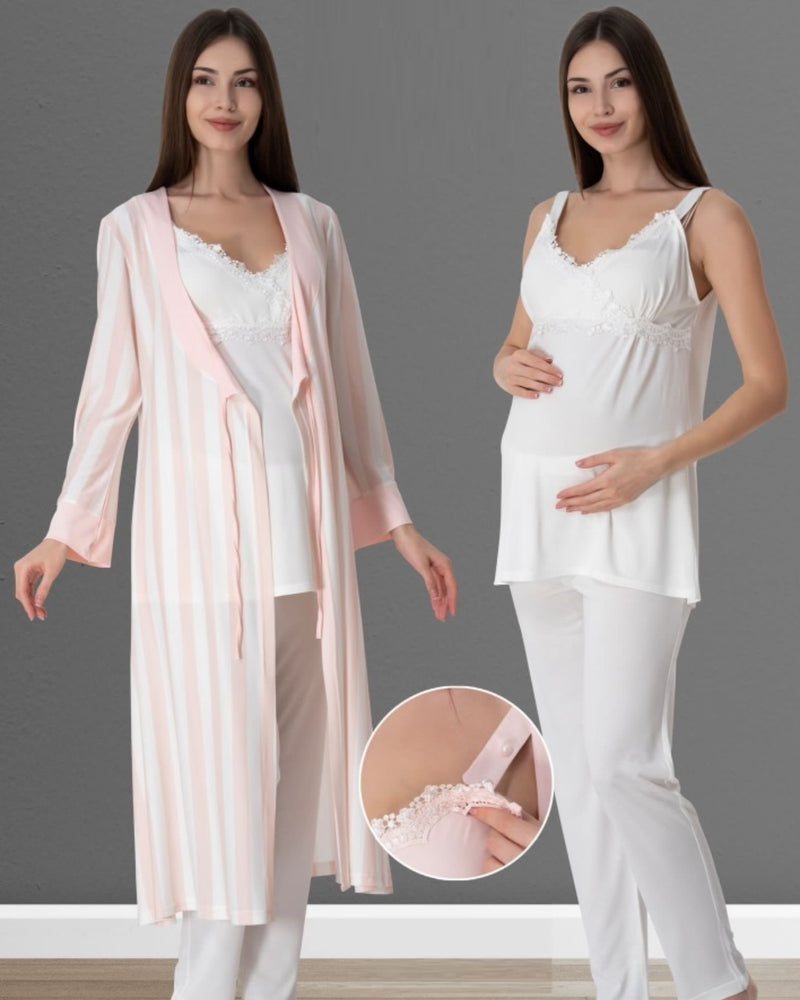 Maternity set -Pink white