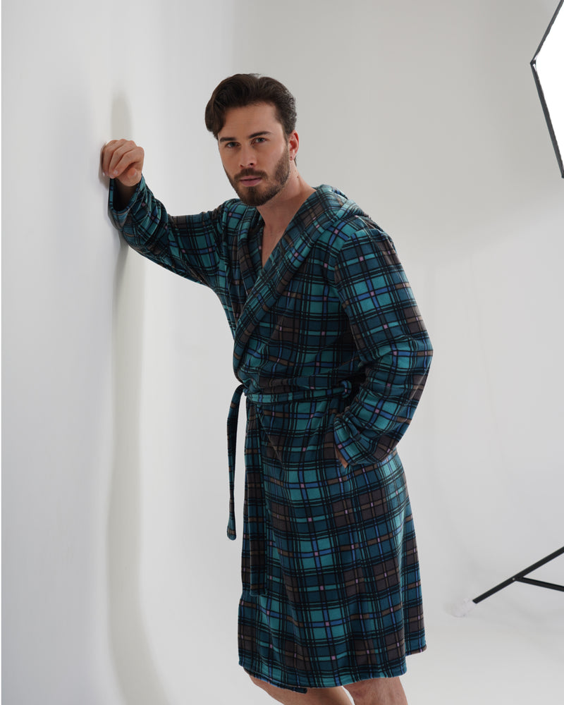 Polar fleece hooded robe