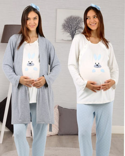 cotton blue rabbit 3 pieces