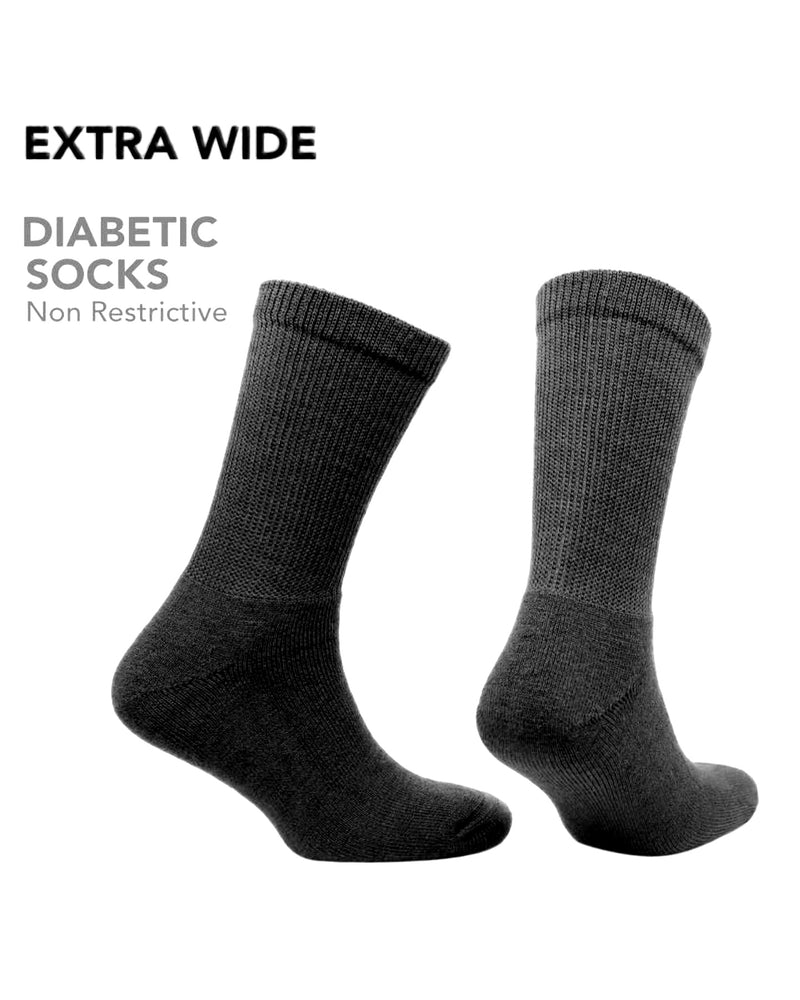 Pack of 2 pairs mid crew diabetic black